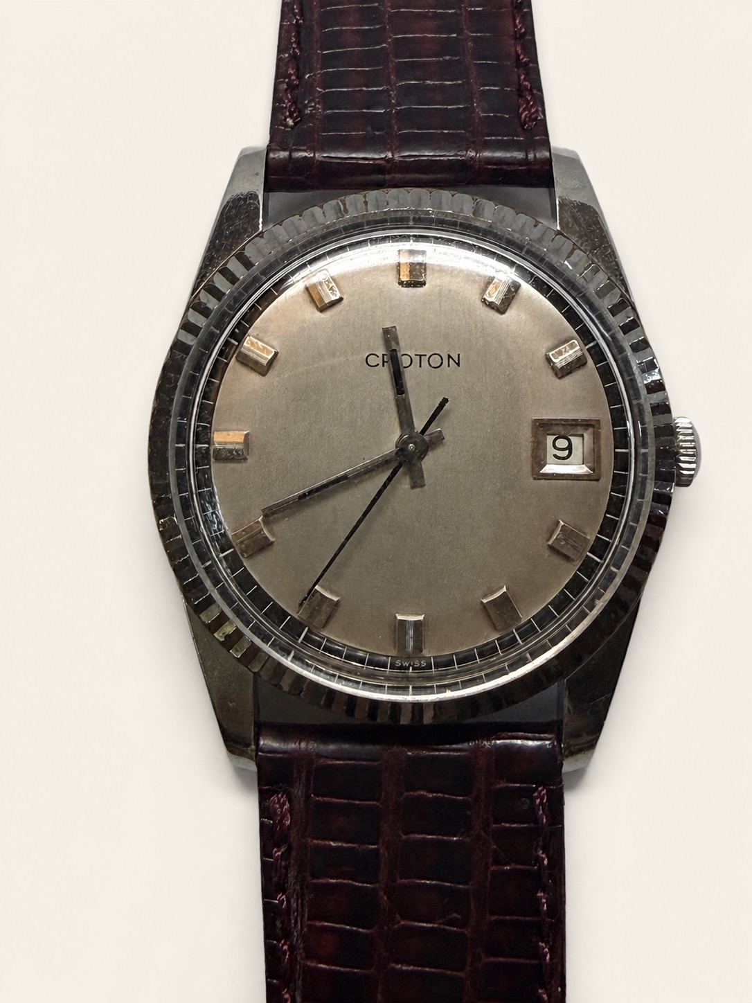 Late 1960s Croton "Datejust" Exotic Racing Dial